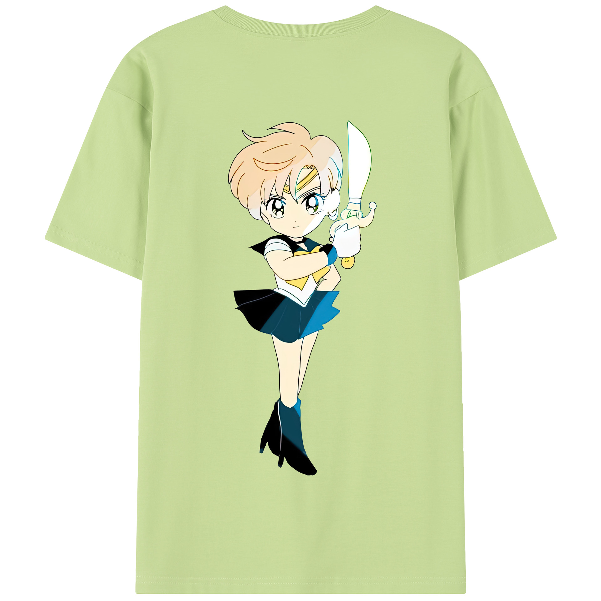 （画像用） 美少女戦士セーラームーン 天王はるか Sailor Moon Tenoh Haruka 綿100％半袖Tシャツ（背面プリント）